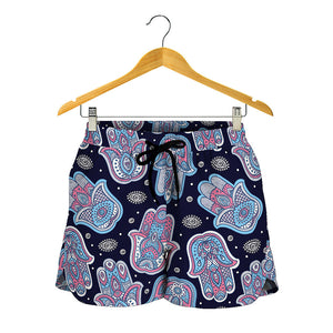 Boho Hamsa Pattern Print Women's Shorts