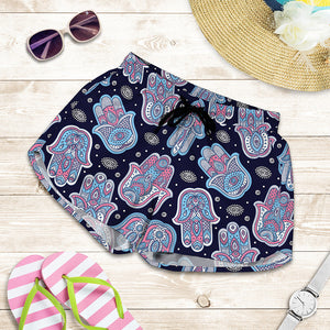 Boho Hamsa Pattern Print Women's Shorts