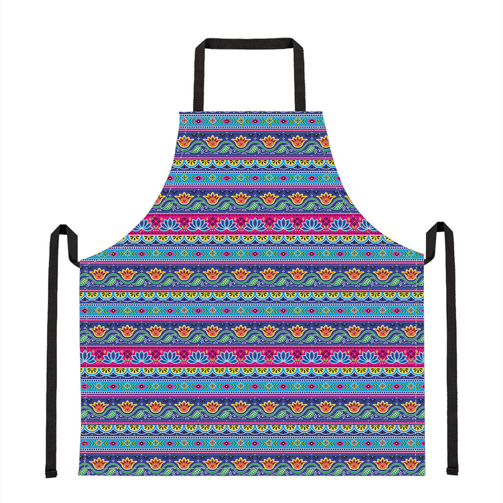 Boho Indian Lotus Pattern Print Apron