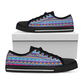 Boho Indian Lotus Pattern Print Black Low Top Sneakers