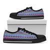 Boho Indian Lotus Pattern Print Black Low Top Shoes