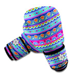 Boho Indian Lotus Pattern Print Boxing Gloves