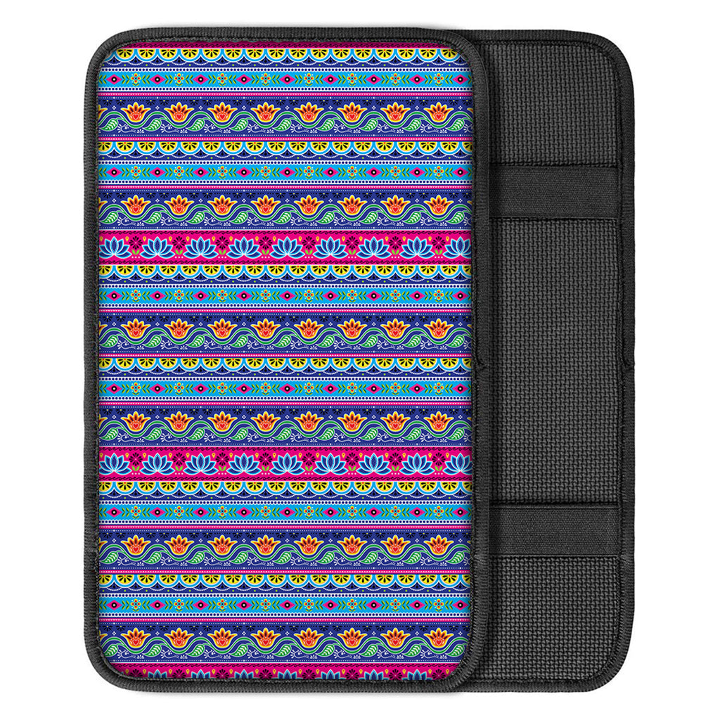 Boho Indian Lotus Pattern Print Car Center Console Cover