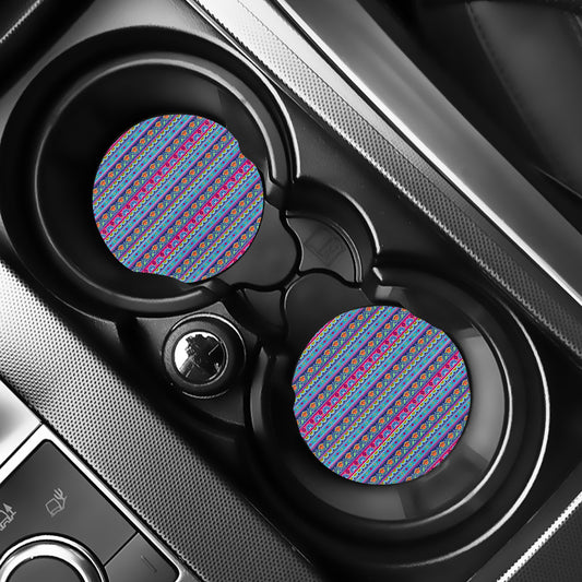 Boho Indian Lotus Pattern Print Car Coasters