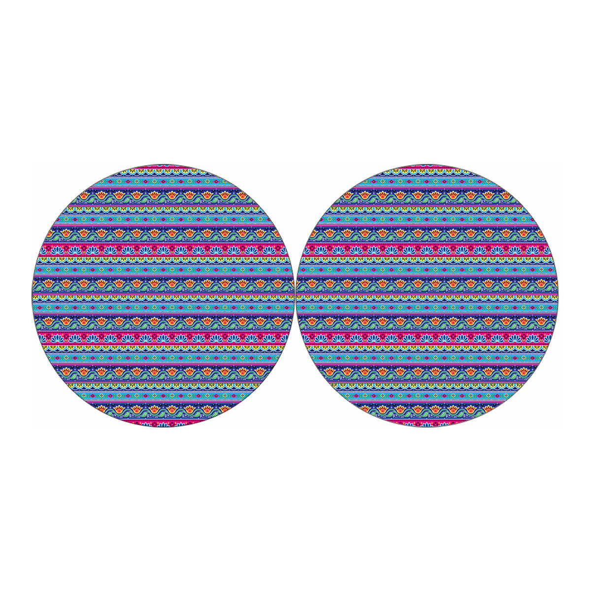 Boho Indian Lotus Pattern Print Car Coasters
