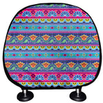 Boho Indian Lotus Pattern Print Car Headrest Covers