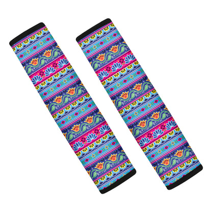 Boho Indian Lotus Pattern Print Car Seat Belt Covers
