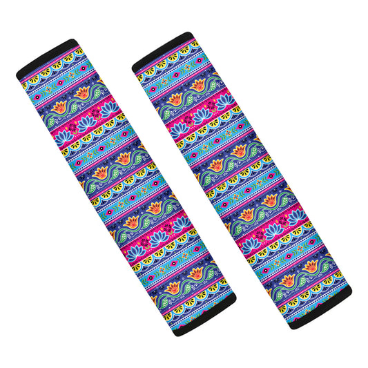 Boho Indian Lotus Pattern Print Car Seat Belt Covers
