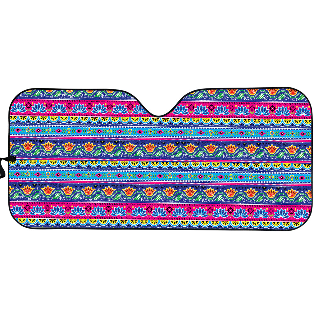 Boho Indian Lotus Pattern Print Car Sun Shade