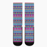 Boho Indian Lotus Pattern Print Crew Socks