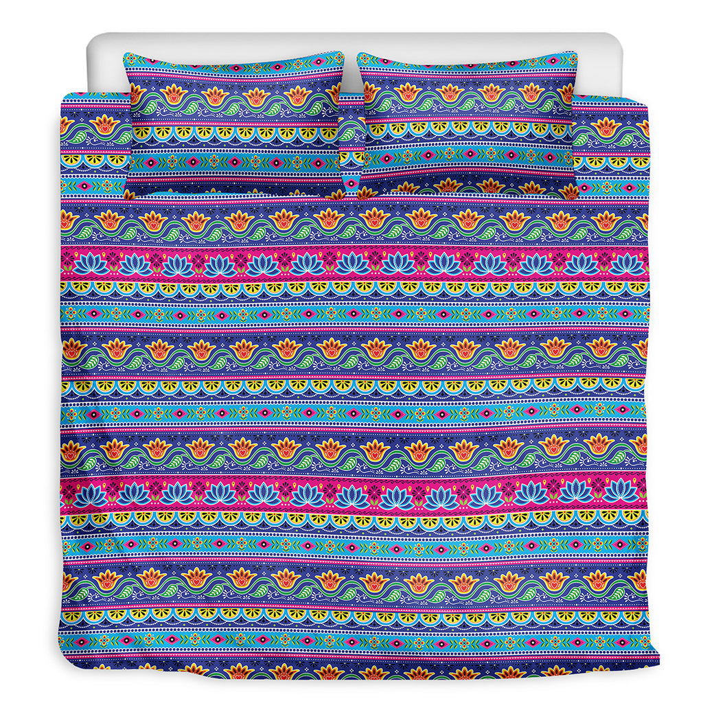 Boho Indian Lotus Pattern Print Duvet Cover Bedding Set