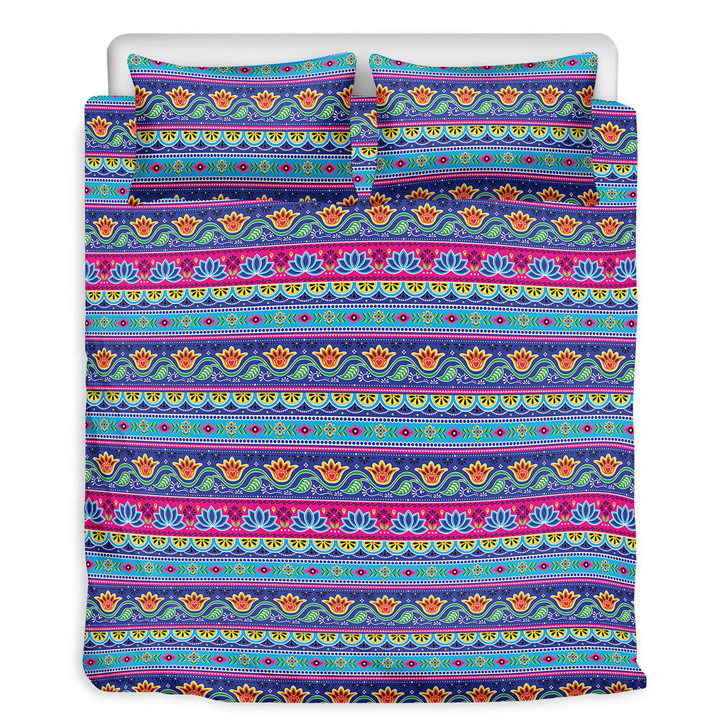 Boho Indian Lotus Pattern Print Duvet Cover Bedding Set
