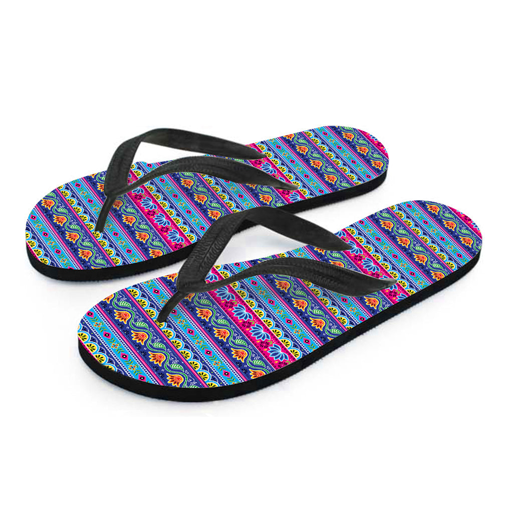 Boho Indian Lotus Pattern Print Flip Flops