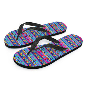 Boho Indian Lotus Pattern Print Flip Flops