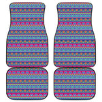 Boho Indian Lotus Pattern Print Front and Back Car Floor Mats