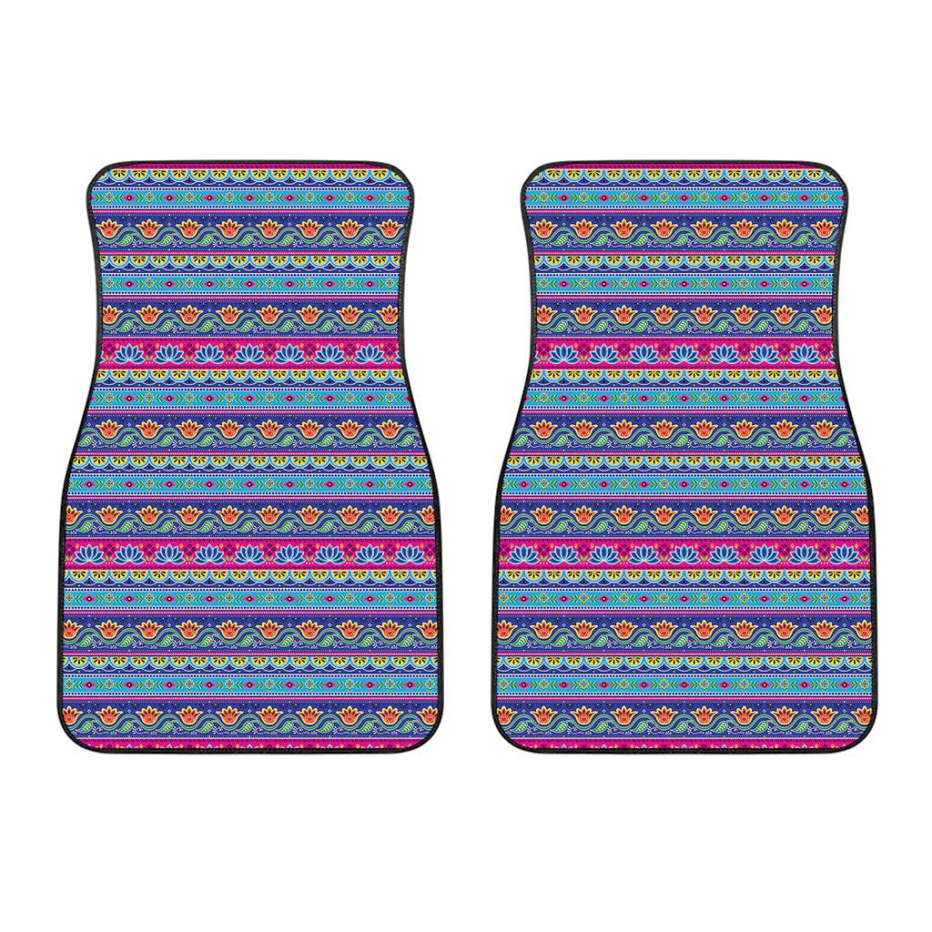 Boho Indian Lotus Pattern Print Front Car Floor Mats