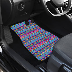 Boho Indian Lotus Pattern Print Front Car Floor Mats