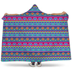 Boho Indian Lotus Pattern Print Hooded Blanket