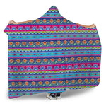 Boho Indian Lotus Pattern Print Hooded Blanket