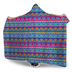Boho Indian Lotus Pattern Print Hooded Blanket
