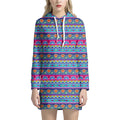 Boho Indian Lotus Pattern Print Pullover Hoodie Dress
