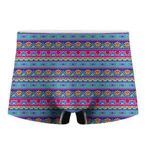 Boho Indian Lotus Pattern Print Men's Boxer Briefs