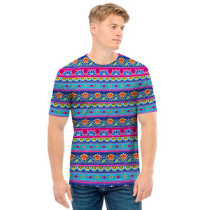 Boho Indian Lotus Pattern Print Men's T-Shirt