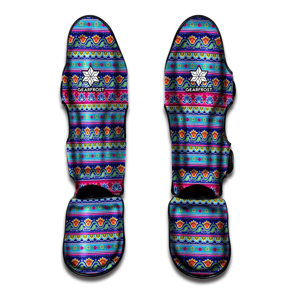 Boho Indian Lotus Pattern Print Muay Thai Shin Guard