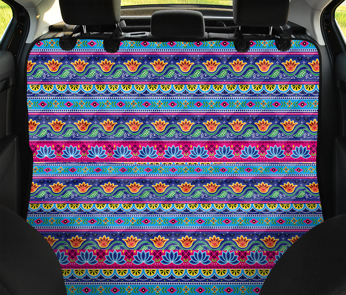 Boho Indian Lotus Pattern Print Pet Car Back Seat Cover