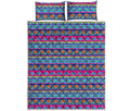 Boho Indian Lotus Pattern Print Quilt Bed Set