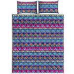 Boho Indian Lotus Pattern Print Quilt Bed Set