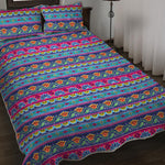 Boho Indian Lotus Pattern Print Quilt Bed Set