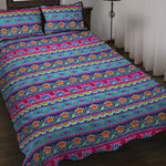 Boho Indian Lotus Pattern Print Quilt Bed Set