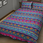 Boho Indian Lotus Pattern Print Quilt Bed Set