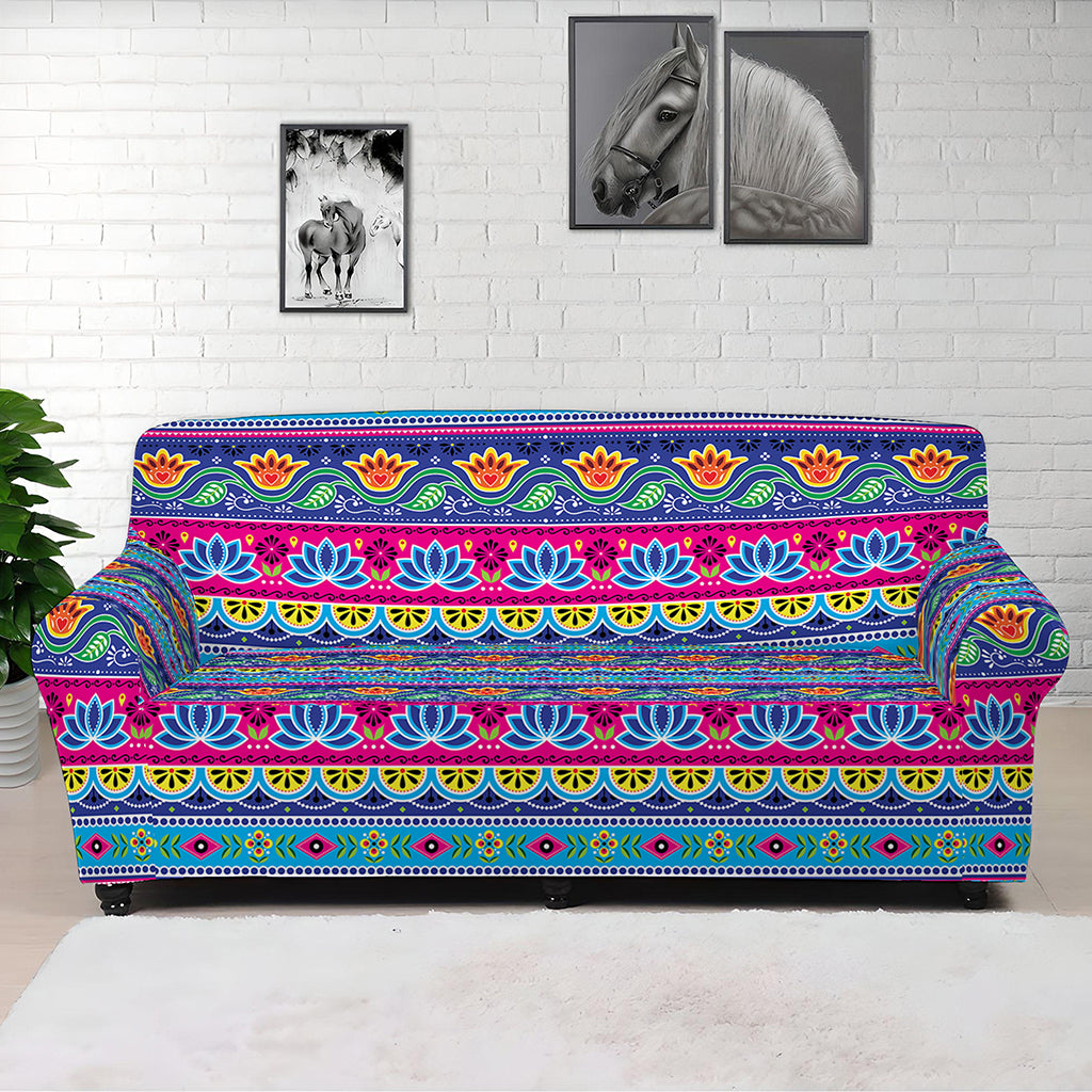 Boho Indian Lotus Pattern Print Sofa Cover