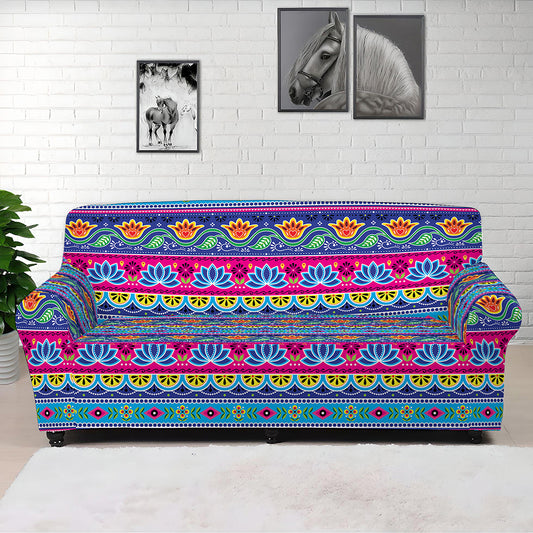 Boho Indian Lotus Pattern Print Sofa Cover