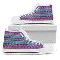 Boho Indian Lotus Pattern Print White High Top Sneakers