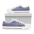 Boho Indian Lotus Pattern Print White Low Top Sneakers