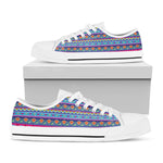Boho Indian Lotus Pattern Print White Low Top Shoes