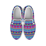 Boho Indian Lotus Pattern Print White Slip On Shoes