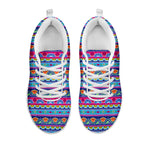 Boho Indian Lotus Pattern Print White Sneakers
