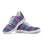 Boho Indian Lotus Pattern Print White Sneakers