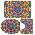 Boho Kaleidoscope Print 3 Piece Bath Mat Set