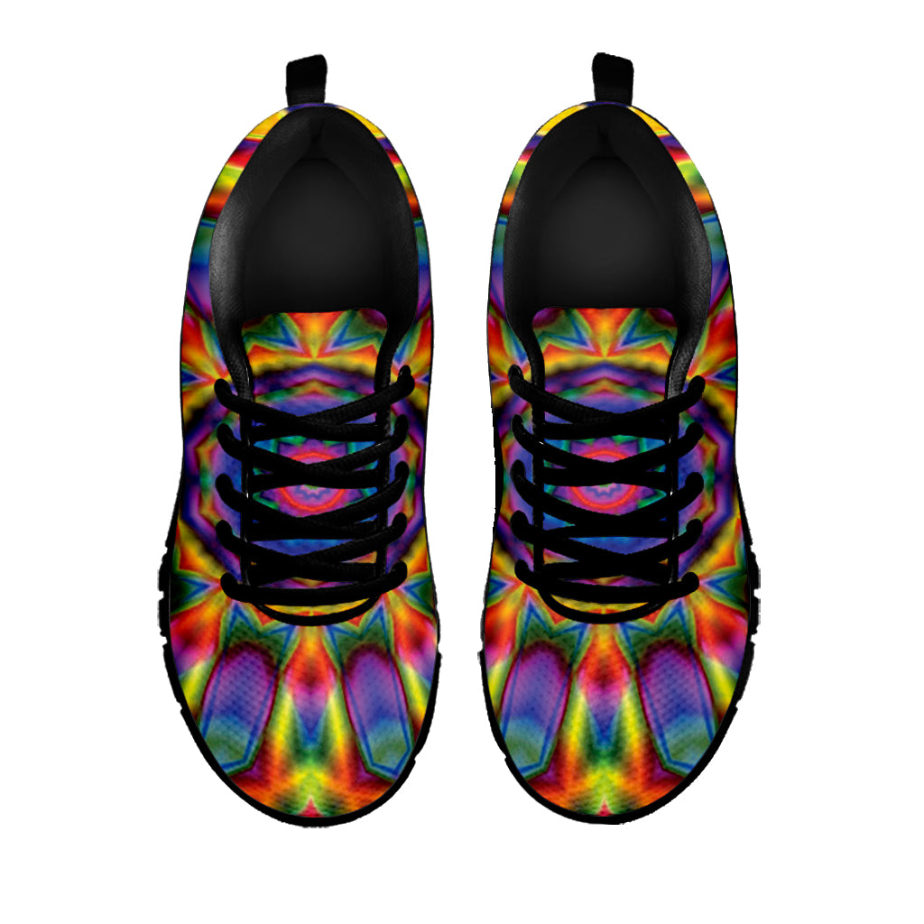 Boho Kaleidoscope Print Black Sneakers
