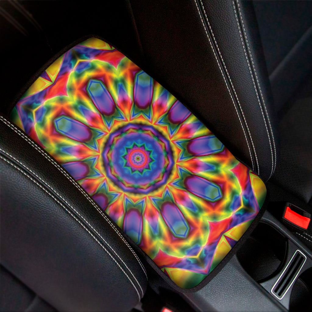 Boho Kaleidoscope Print Car Center Console Cover