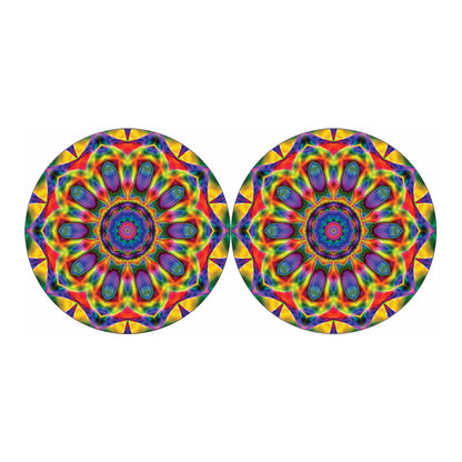 Boho Kaleidoscope Print Car Coasters