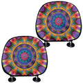 Boho Kaleidoscope Print Car Headrest Covers