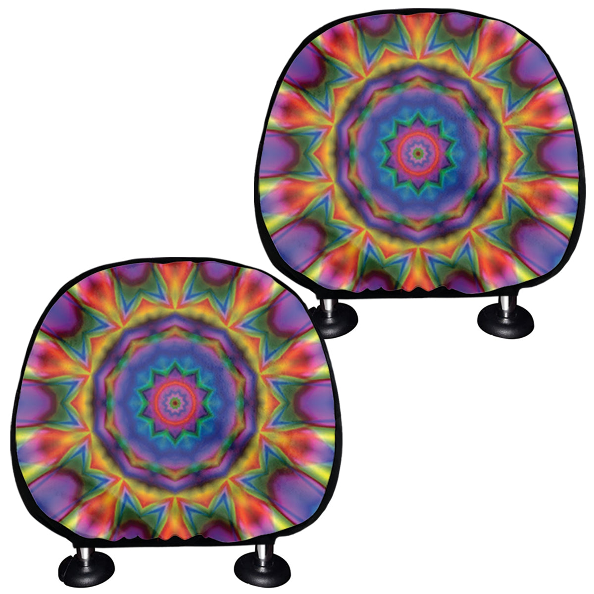 Boho Kaleidoscope Print Car Headrest Covers