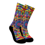 Boho Kaleidoscope Print Crew Socks