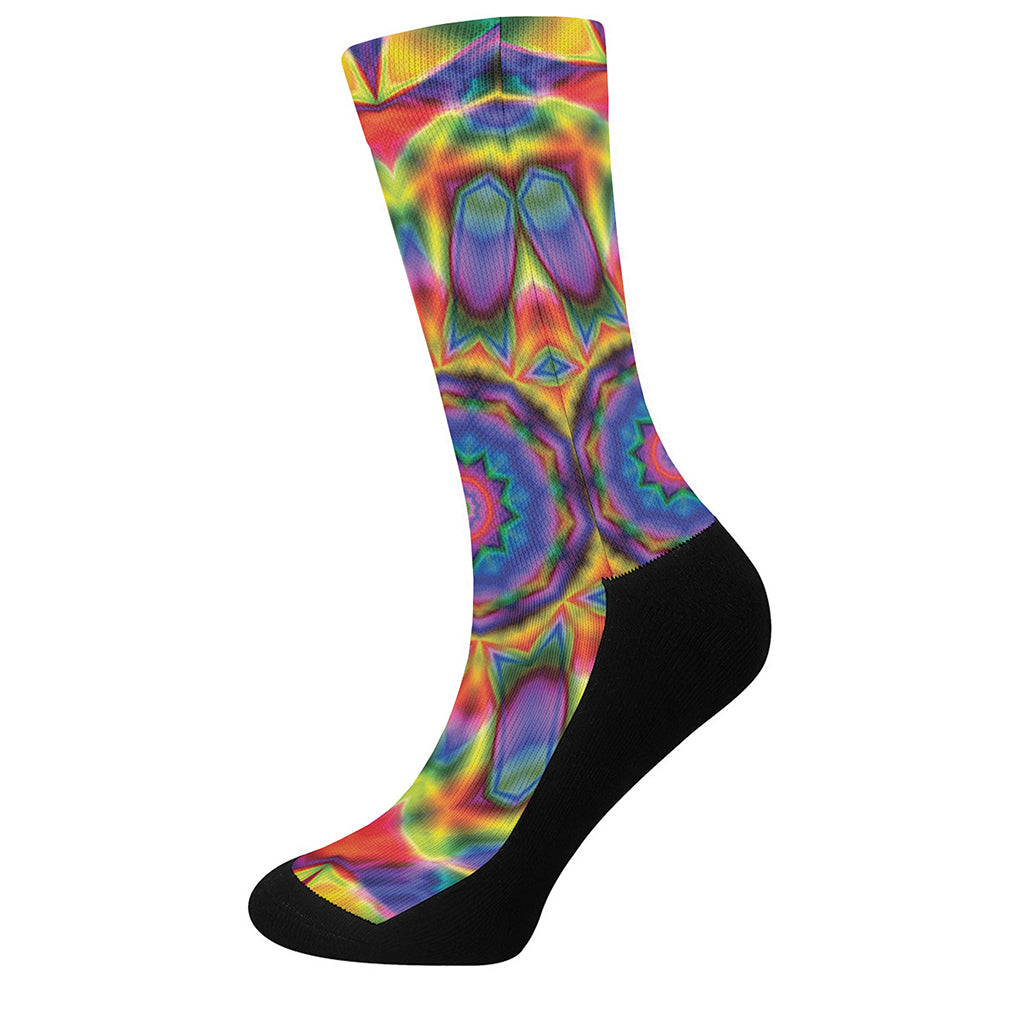 Boho Kaleidoscope Print Crew Socks